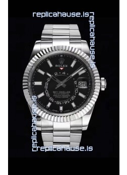 Rolex Sky-Dweller REF# 326934 Black Dial Watch in 904L Steel Case 1:1 Mirror Replica