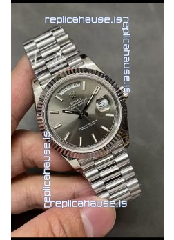 Rolex Day Date Presidential Stainless Steel Grey Dial Watch 40MM - 1:1 Mirror Quality