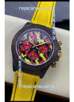 Rolex Daytona DiW Military Yellow Edition Watch - Forged Cabon Casing 1:1 Mirror Replica