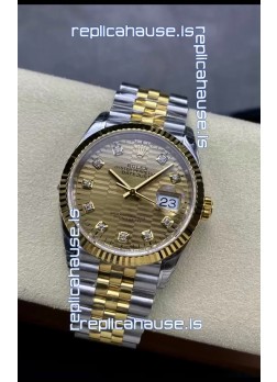 Rolex Datejust Cal.3235 Movement 1:1 Mirror Replica 904L Steel 36MM - Gold Fluted Motif Dial