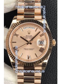 Rolex Day Date Presidential 904L Steel Rose Gold 40MM - Rose Gold Dial 1:1 Mirror Quality Watch