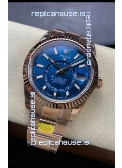 Rolex Sky-Dweller REF# 336935 Blue Dial Watch in Rose Gold 904L Steel Case 1:1 Mirror Replica