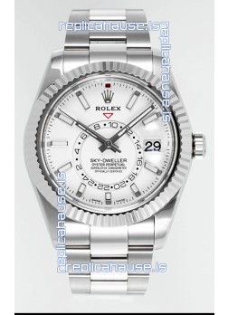 Rolex Sky-Dweller REF #m336934 White Dial Watch in 904L Steel Case - Super Clone Watch