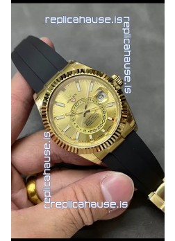 Rolex Sky-Dweller REF# M336235 Gold Dial Yellow Gold Watch in 904L Steel Case 1:1 Mirror Replica