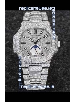 Patek Philippe Nautilus 5726A 1:1 Mirror Swiss Watch - Diamonds Casing/Dial