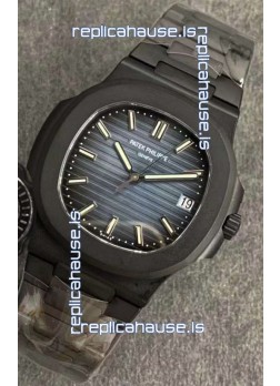 Patek Philippe Nautilus 5711 Black Venom PVD Swiss Replica Watch in Blue Dial 