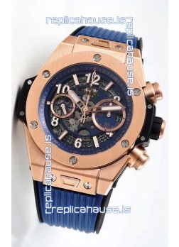 Hublot Big Bang Unico Rose Gold Blue 1:1 Mirror Edition Swiss Replica Watch