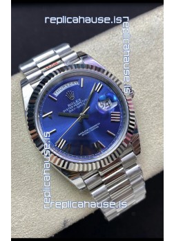 Rolex Day Date M228206-0015 904L Steel 40MM - Blue Dial 1:1 Mirror Replica