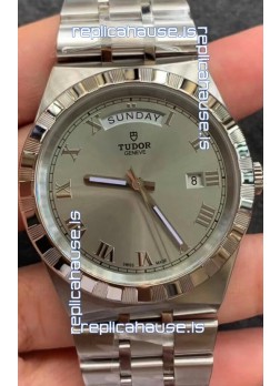Tudor Royal Edition Watch - 1:1 Mirror Replica in Steel Casing - Grey Roman Dial