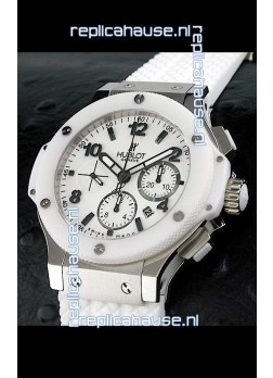 Hublot Big Bang Swiss Replica Watch in White Ceramic Bezel