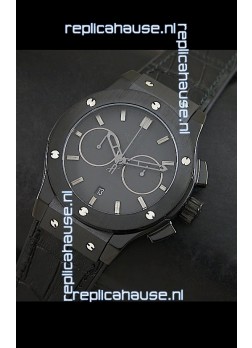 Hublot Big Bang Classic Fusion Swiss Replica PVD Watch in Black Strap