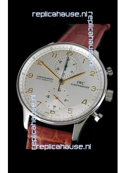 IWC Portuguese Chronograph Swiss Replica Watch in White Dial