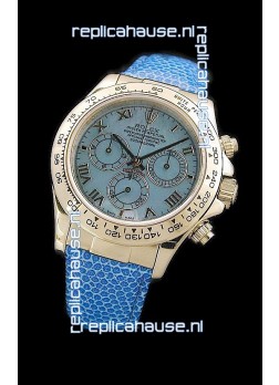 Rolex Daytona Cosmograph Swiss Replica Steel Watch in Blue Pearl Dial