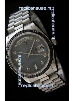 Rolex Day Date 2008 Swiss Replica Watch in Mop Black Dial