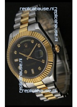 Rolex Datejust Japanese Replica Two Tone Yellow Gold Watch 
