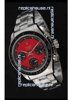 Rolex Daytona Cosmograph Swiss Replica Stainless Steel Watch in Red Dial