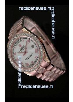 Rolex Oyster Perpetual Day Date Japanese Rose Gold Automatic Watch in Roman Markers