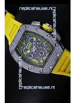Richard Mille Filippe Massa Edition Titanium Swiss Replica Watch in Yellow Strap