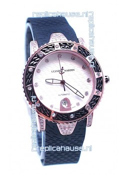 Ulysse Nardin Diver Pink Gold Watch in White Dial