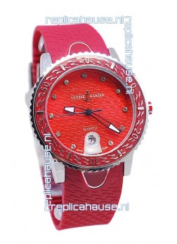 Ulysse Nardin Lady Diver Starry Night Replica Watch in Red Dial